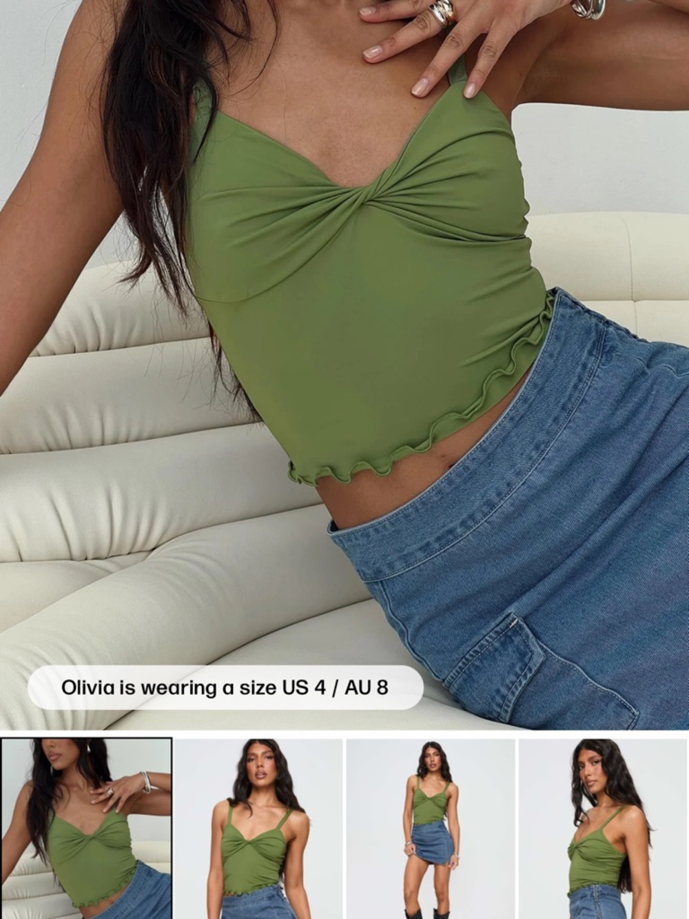 Princess Polly Light Green Cami Top